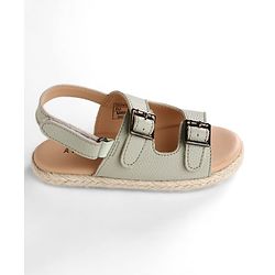 Pine Kids Velcro Closure Solid Sandals - Green
