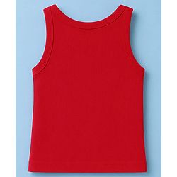 Pine Kids Cotton Knit Top Sleeveless Round Neck Red 5-6 Years