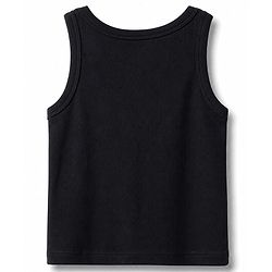 Pine Kids Cotton Lycra Knit Tank Top with 'Love' Embroidery Black 4-5 Years