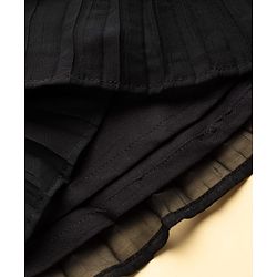 Pine Kids Woven Half Puffed Sleeves Frock with Embroidery & Bow Applique - Black