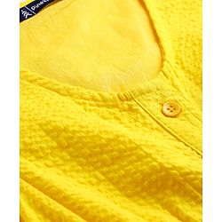 Pine Kids Cotton Woven One Piece Dresses/Frocks with Ruffle Sleeves Yellow 4-5 Years