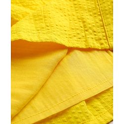 Pine Kids Cotton Woven One Piece Dresses/Frocks with Ruffle Sleeves Yellow 4-5 Years
