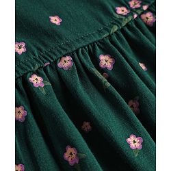 Pine Kids 100% Cotton Knit Sleeveless Floral Printed Frock - Multicolor