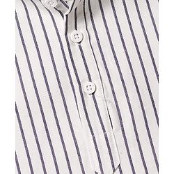 Pine Kids Cotton Woven Full Sleeves Striped Hooded Shirt - White
