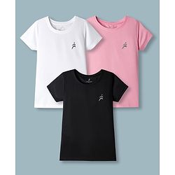 Pine Active Knit Half Sleeves T-Shirts Pack of 3 - Multicolor