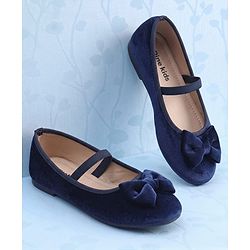 Pine Kids Slip On Ballerina With Bow Applique - Navy Blue
