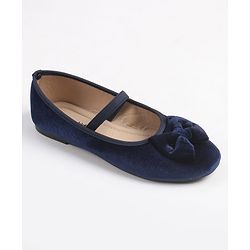 Pine Kids Slip On Ballerina With Bow Applique - Navy Blue