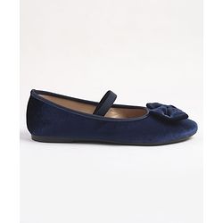 Pine Kids Slip On Ballerina With Bow Applique - Navy Blue