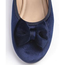 Pine Kids Slip On Ballerina With Bow Applique - Navy Blue