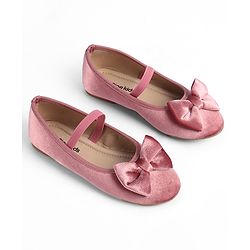 Pine Kids Slip On Ballerina with Bow Applique - Pink