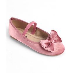 Pine Kids Slip On Ballerina with Bow Applique - Pink