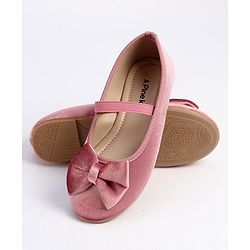 Pine Kids Slip On Ballerina with Bow Applique - Pink