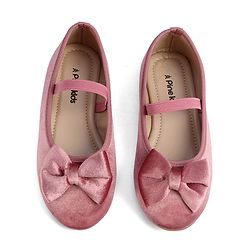 Pine Kids Slip On Ballerina with Bow Applique - Pink