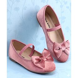 Pine Kids Slip On Ballerina with Bow Applique - Pink