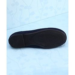 Pine Kids Slip On Ballerina With Floral Applique - Navy Blue