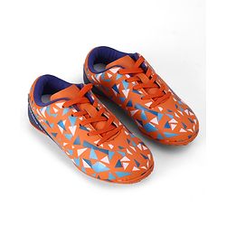 Pine Active Lace Closure Geometric Printed Football Shoes - Orange