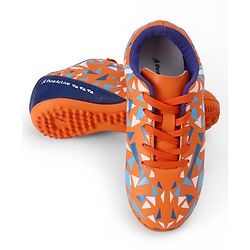 Pine Active Lace Closure Geometric Printed Football Shoes - Orange