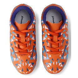 Pine Active Lace Closure Geometric Printed Football Shoes - Orange