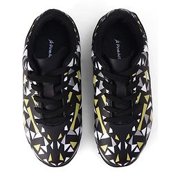 Pine Active Lace Closure Geometric Printed Football Shoes - Black