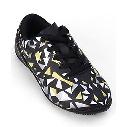 Pine Active Lace Closure Geometric Printed Football Shoes - Black