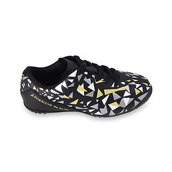 Pine Active Lace Closure Geometric Printed Football Shoes - Black