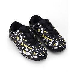 Pine Active Lace Closure Geometric Printed Football Shoes - Black