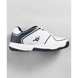 Pine Active Lace Up Solid Badminton Sports Shoes - White & Blue