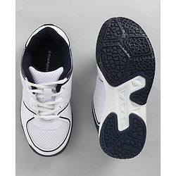 Pine Active Lace Up Solid Badminton Sports Shoes - White & Blue