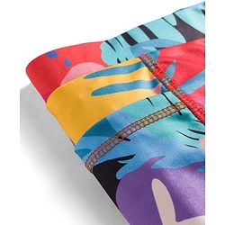 Pine Active Knit Full Length Leggings with Leaf Print - Multicolor