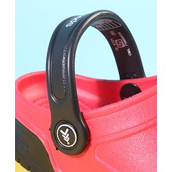 Pine Kids Back Strap Closure Clogs with Boy Applique - Red