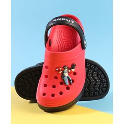 Pine Kids Back Strap Closure Clogs with Boy Applique - Red