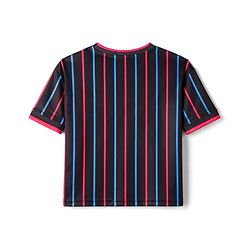 Pine Active Knit Half Sleeves Striped T-Shirt & Shorts Set - Black