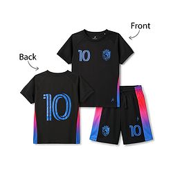 Pine Active Knit Half Raglan Sleeves Printed T-Shirt & Shorts Set