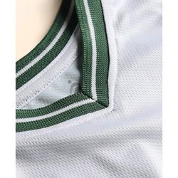 Pine Active Sleeveless Knit Sports T-Shirt with Front & Back Print -  White & Green