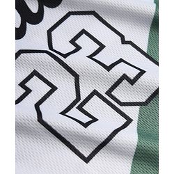 Pine Active Sleeveless Knit Sports T-Shirt with Front & Back Print -  White & Green