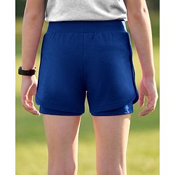 Pine Active Knit High Stretch Knee Length Solid Shorts With Tights - Blue