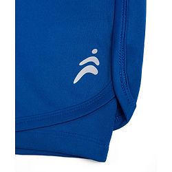 Pine Active Knit High Stretch Knee Length Solid Shorts With Tights - Blue