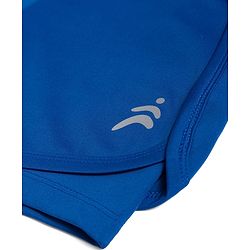 Pine Active Knit High Stretch Knee Length Solid Shorts With Tights - Blue