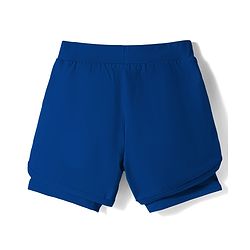 Pine Active Knit High Stretch Knee Length Solid Shorts With Tights - Blue