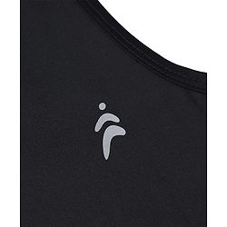 Pine Active Knit Sleeveless Solid Tank top and Flared Skirt Tennis Set - Black