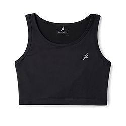 Pine Active Knit Sleeveless Solid Tank top and Flared Skirt Tennis Set - Black