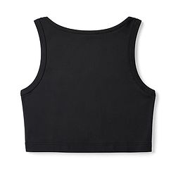 Pine Active Knit Sleeveless Solid Tank top and Flared Skirt Tennis Set - Black
