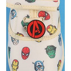 Pine Kids Marvel Velcro Closure Casual Shoes with Avengers Print - Beige