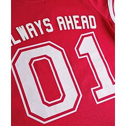 Pine Kids 100% Cotton Knit Half Sleeves Text Printed T-Shirt - Red