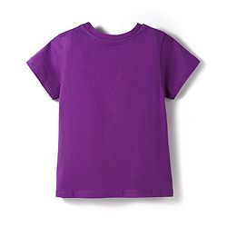 Pine Kids Cotton Knit Half Sleeves Star Printed T-Shirt - Purple