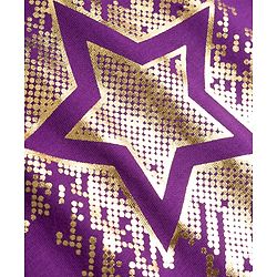 Pine Kids Cotton Knit Half Sleeves Star Printed T-Shirt - Purple