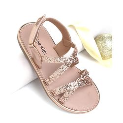 Pine Kids Party Wear Shimmered Sandals - Black