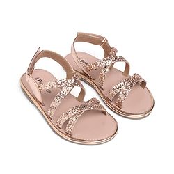 Pine Kids Party Wear Shimmered Sandals - Black