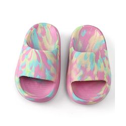 Pine Kids Flip Flops with Marble Print - Pink