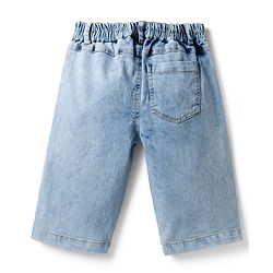 Pine Kids Marvel Above Knee Length Denim Shorts with Spider-Man Graphics - Blue